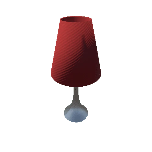 Desk Lamp-001 - Brushed Metal Cone Shade Red